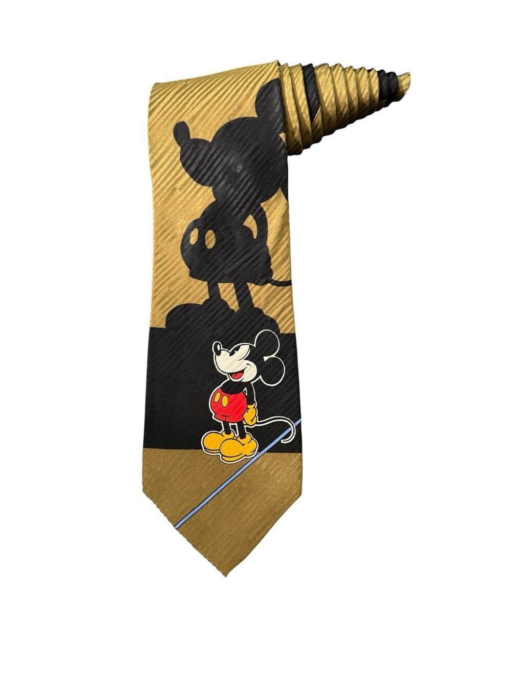 Disney Mickey Mouse Silhouette Cartoon Vintage Necktie Silk